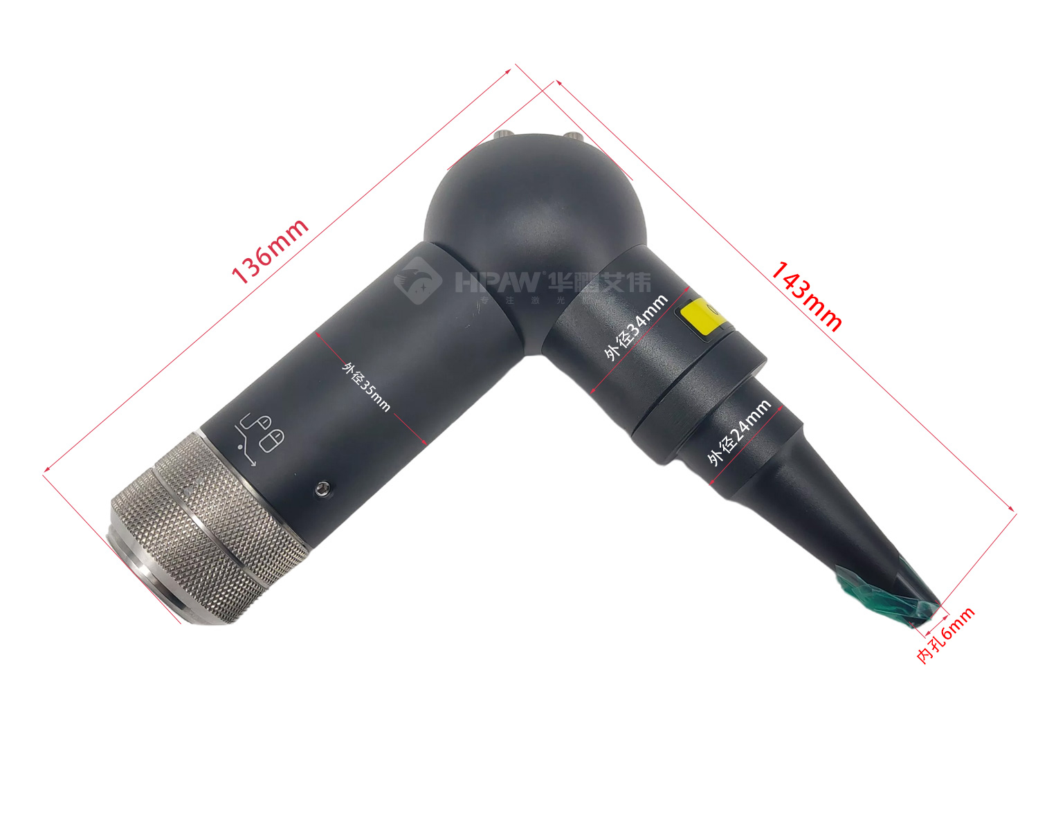 球形焊接頭 QBH-F100尺寸圖：